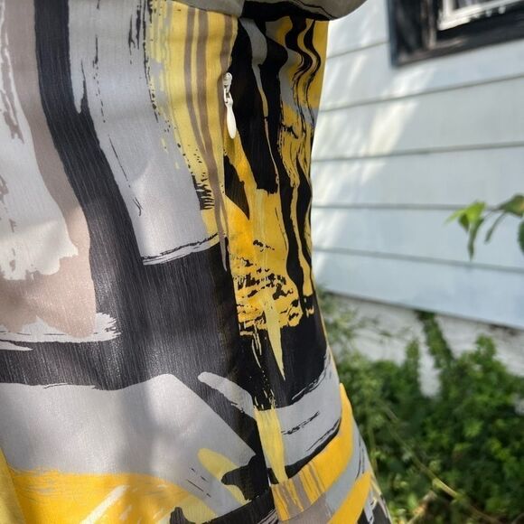 *** Walter Tie Neck Cut Out Front Abstract Dress (F003) - Picture 12 of 16